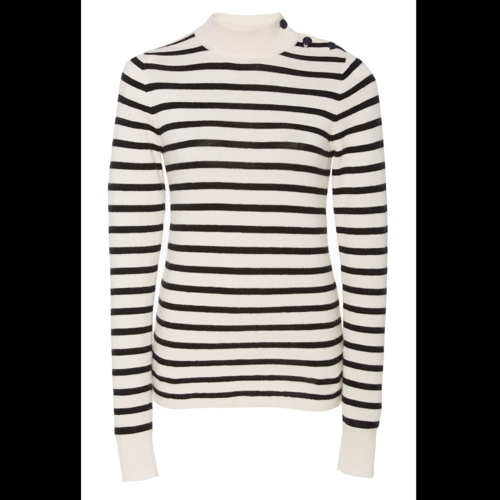 Nili Lotan ‘Ann’ Striped Turtleneck Sweater, Small